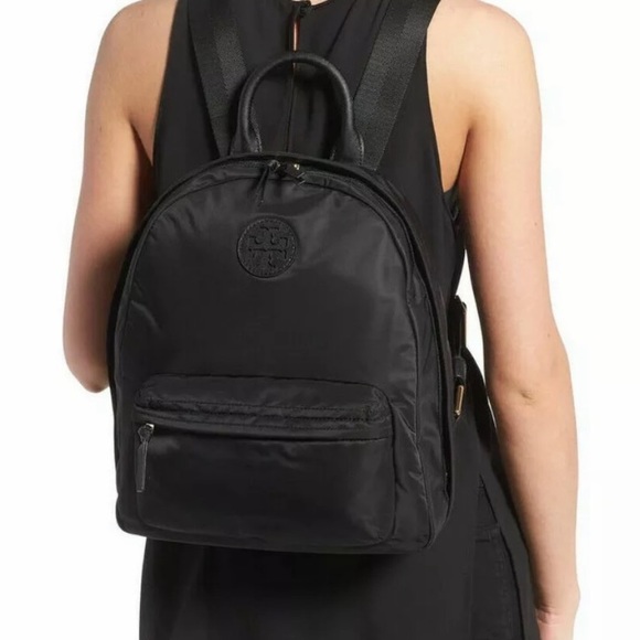 Tory Burch Ella Backpack Navy Blue Nylon - Picture 12 of 12